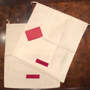 Never used Valentino dust bags with card